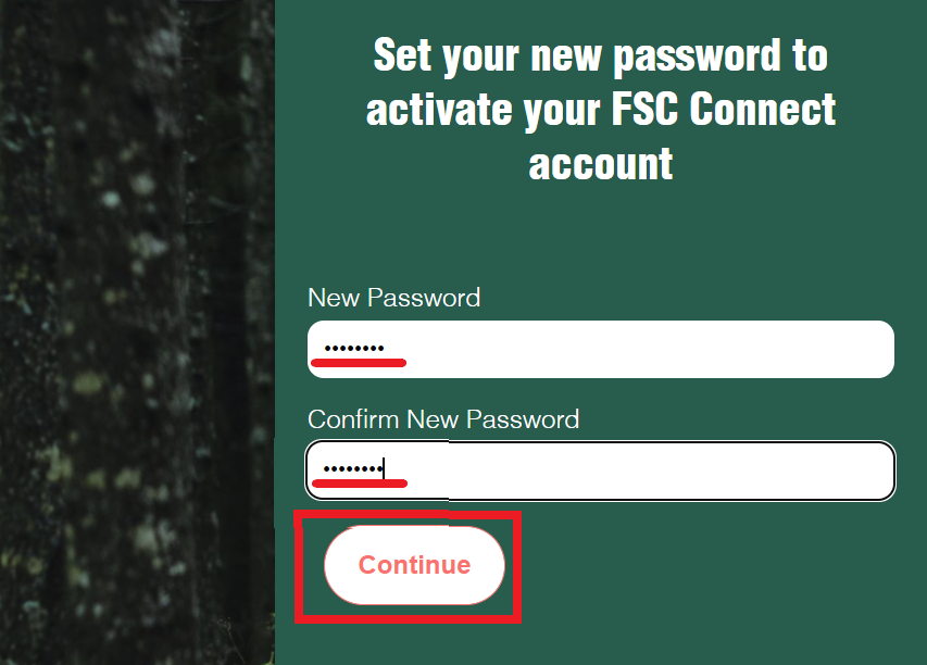 set new password